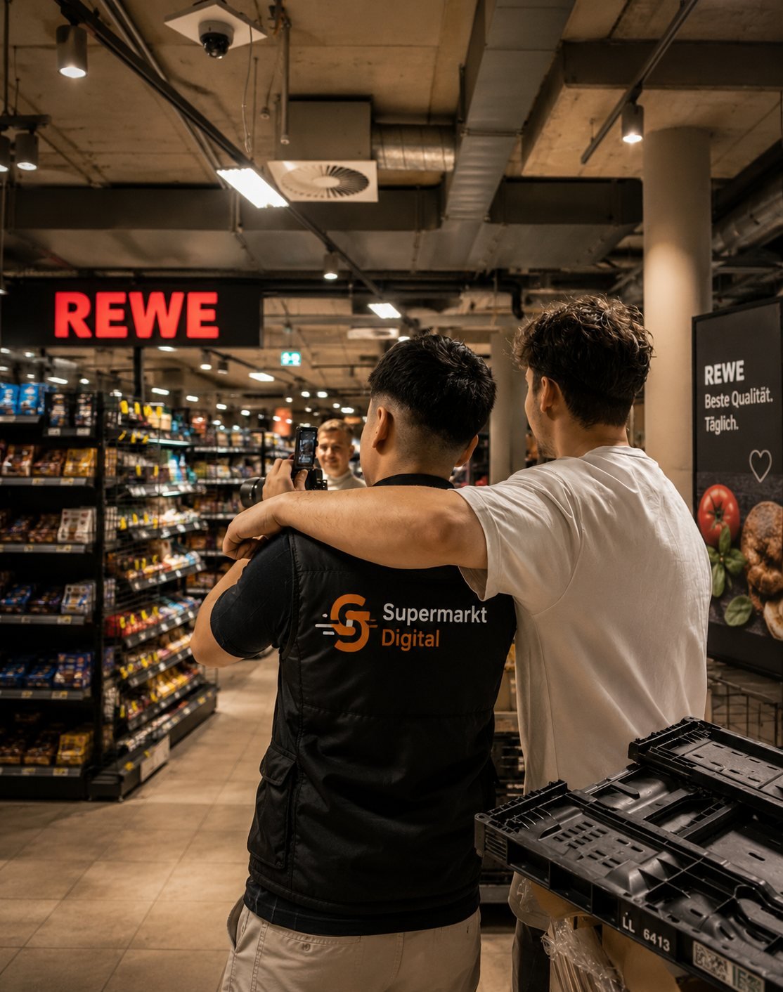 Aufnahme am Regal im Supermarkt