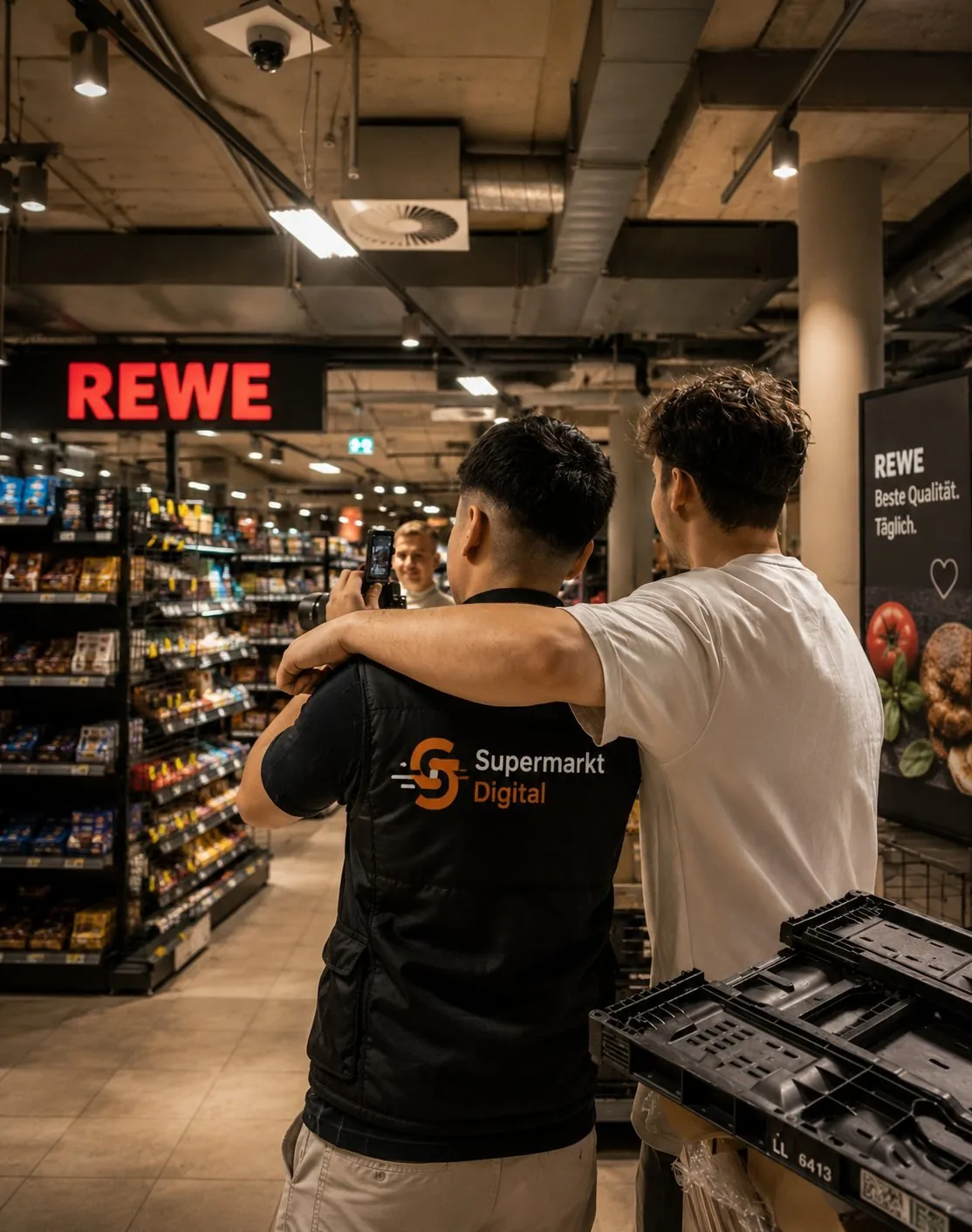 Aufnahme am Regal im Supermarkt